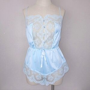 Vintage CineStar Teddy Baby Blue Lace Bodysuit